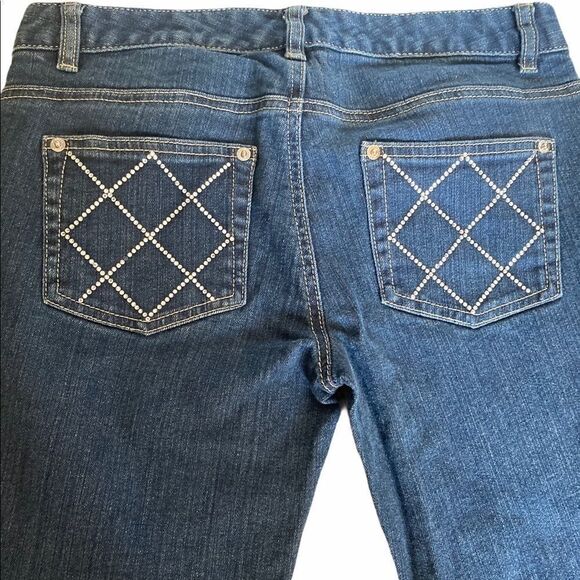 Michael Kors Skinny Mid Rise Medium Wash Jeans 4 - Picture 3 of 5